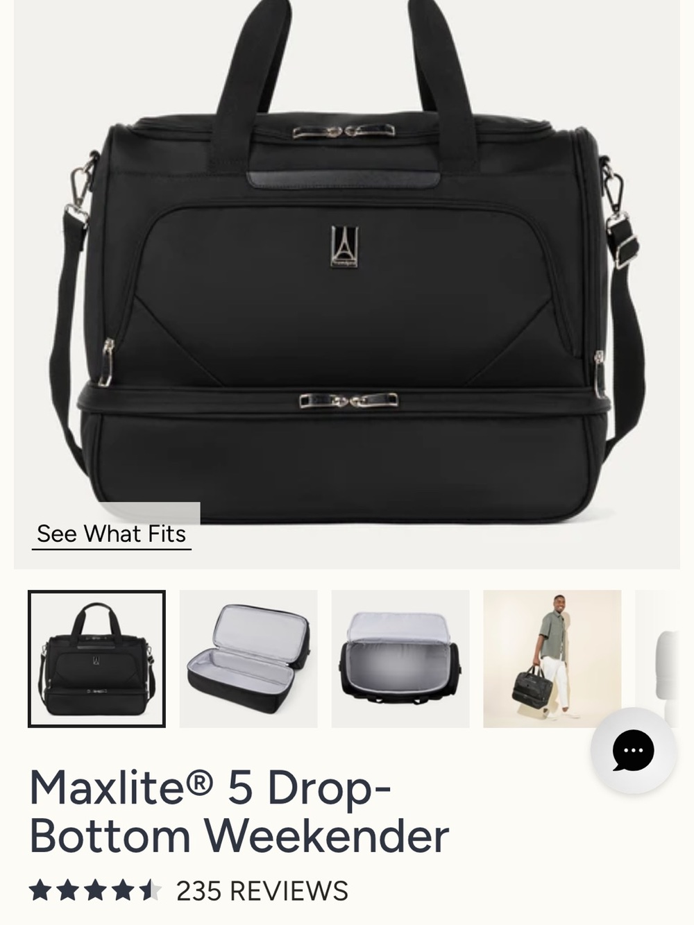 Travelpro Maxlite® 5 Black Drop-Bottom Weekender Bag